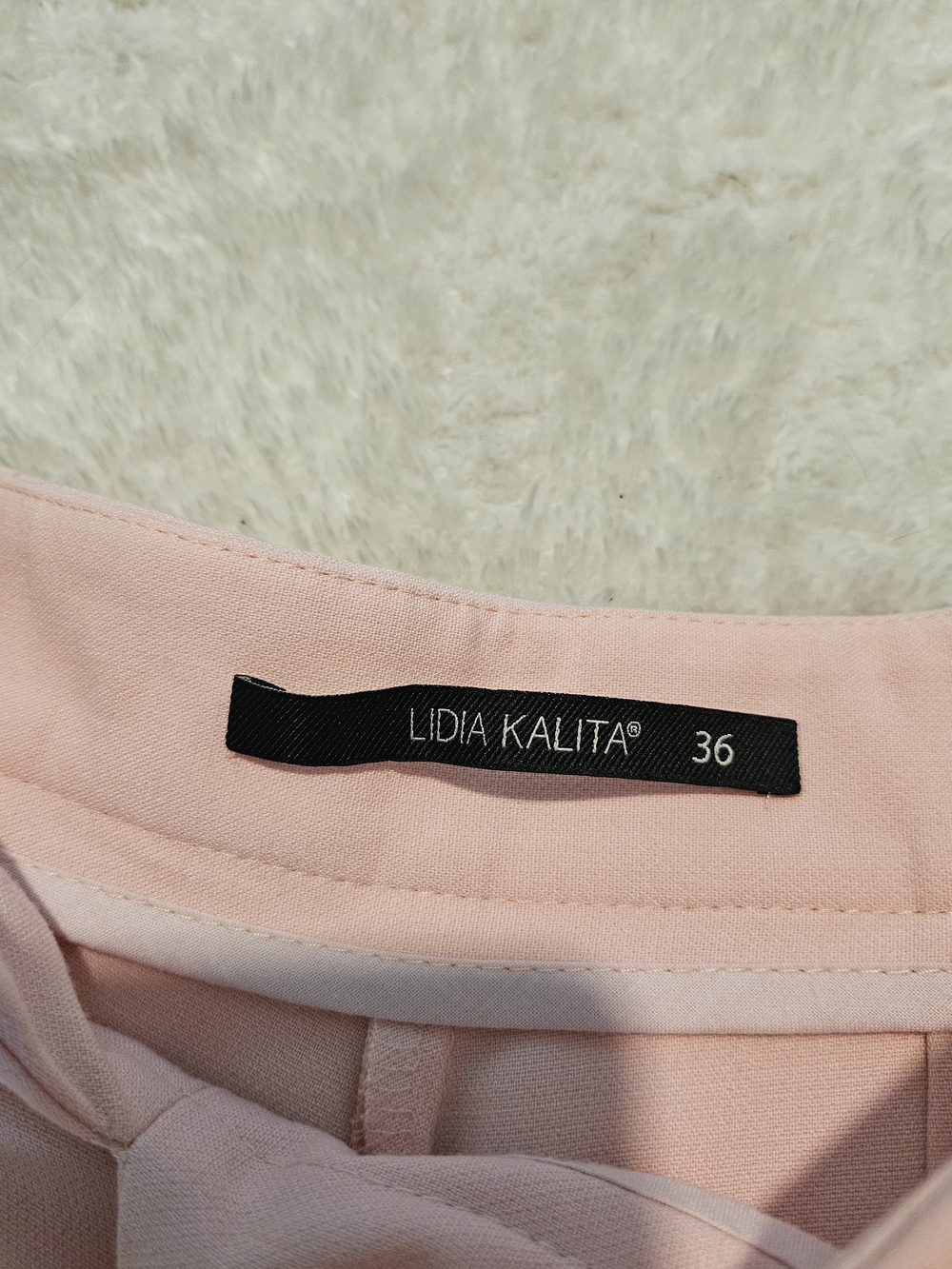 NEW Lidia Kalita Wide Leg Pants Pink Size 36/S Minimalist Business Casual Work - Picture 3 of 7